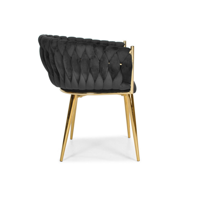 ROSA braided glamor chair - black and powder pink