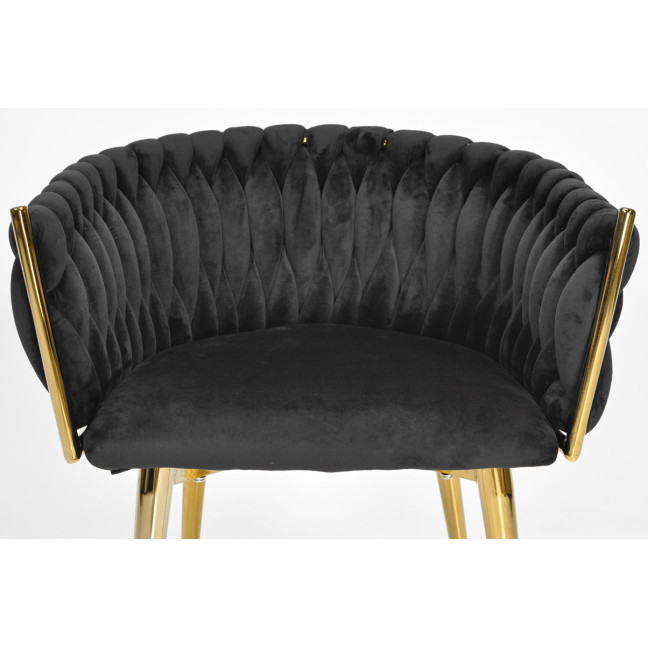 ROSA braided glamor chair - black and powder pink