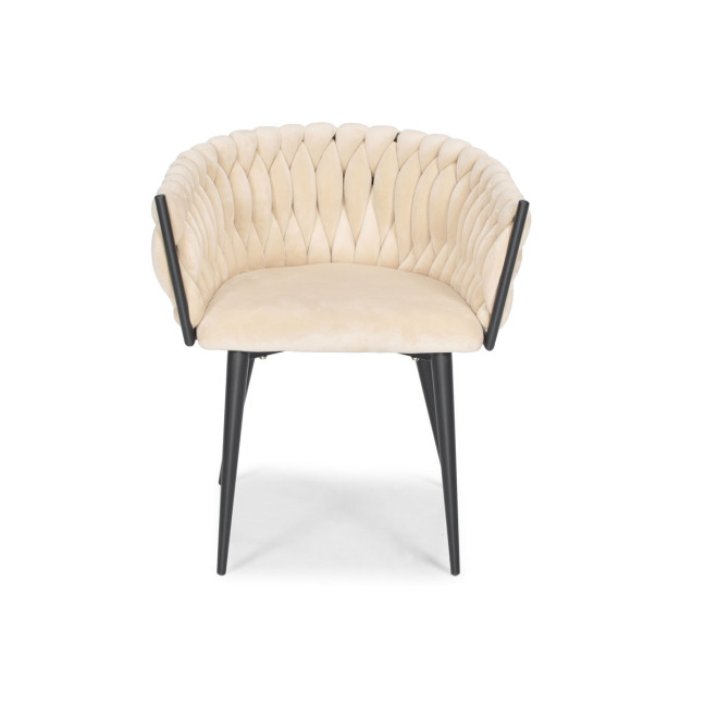 ROSA braided glamor chair - black and powder pink