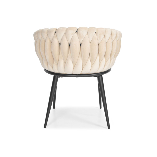 ROSA braided glamor chair - black and powder pink