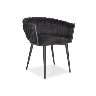 ROSA braided glamor chair - black and powder pink