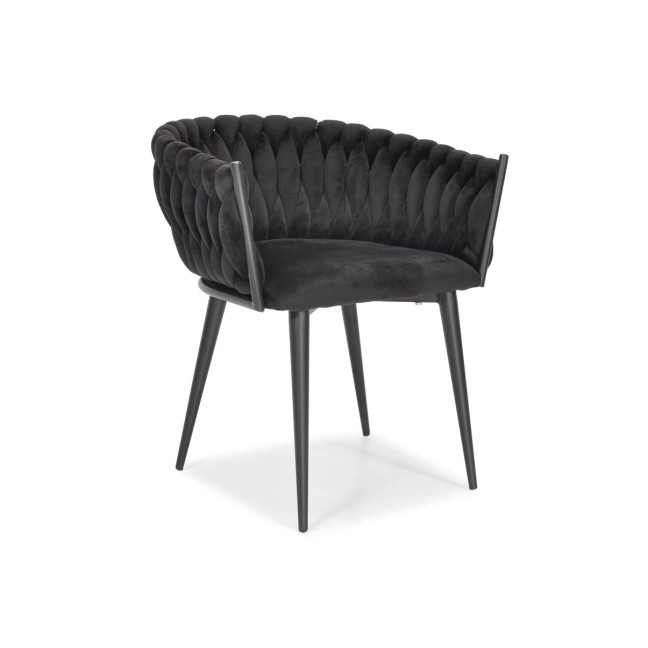 ROSA braided glamor chair - black and powder pink