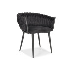 ROSA braided glamor chair - black and powder pink
