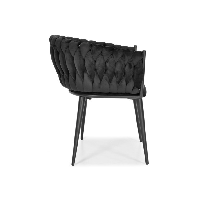 ROSA braided glamor chair - black and powder pink