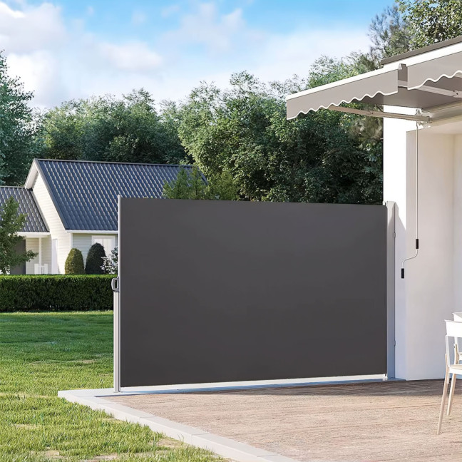 Foldable Side Awning MultiGarden 300x180 cm Anthracite - Privacy Screen for Terrace and Garden