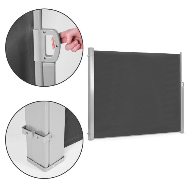 Foldable Side Awning MultiGarden 300x180 cm Anthracite - Privacy Screen for Terrace and Garden