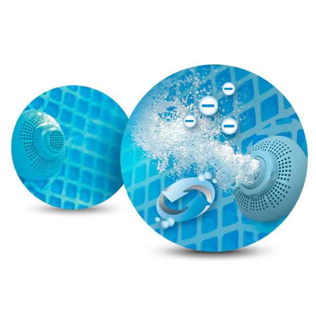 INTEX 366 × 76 cm steel-frame pool 16-in-1 set — extra-wide family splash zone with FREE bubble maker