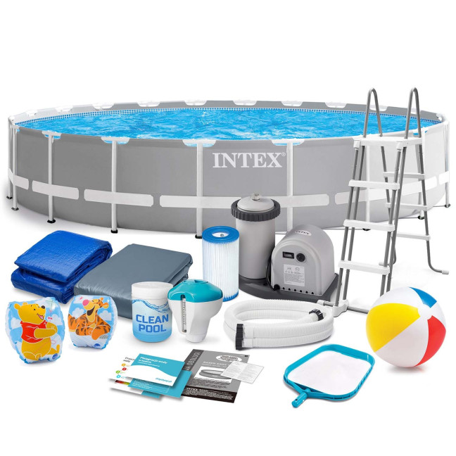 INTEX Greywood Prism Frame 610 × 132 cm pool (21-in-1 set + FREE Soke GO! scooter)