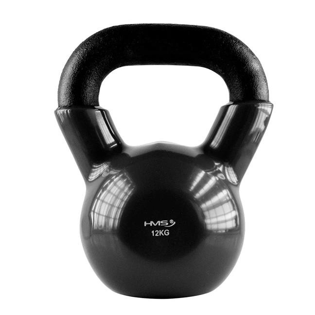KNV12 BLACK KETTLEBELL CAST IRON VINYL-COATED HMS