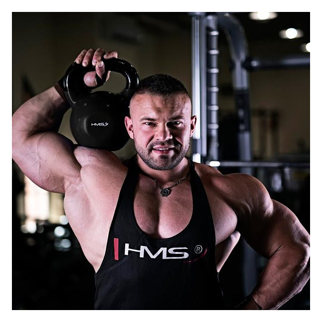 KNV12 BLACK KETTLEBELL CAST IRON VINYL-COATED HMS