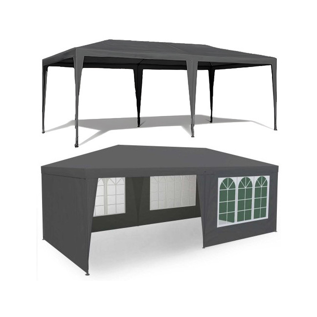 MultiGarden Grey Commercial Garden Pavilion Tent 3x6 m with 6 Walls | Garden furniture, relaxation, modern style